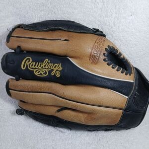 Rawlings Two-Tone Leather Baseball Glove - Black & Tan. Size 11.5